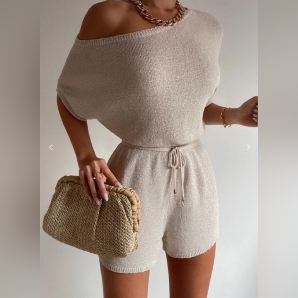 Runaway The Label Miami knit playsuit shorts romper Sz 8